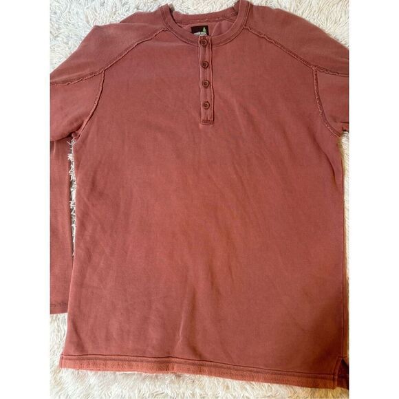 Weekendz off long sleeve henley rust stitching layer t shirt sweater XL - Picture 1 of 6